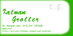 kalman groller business card